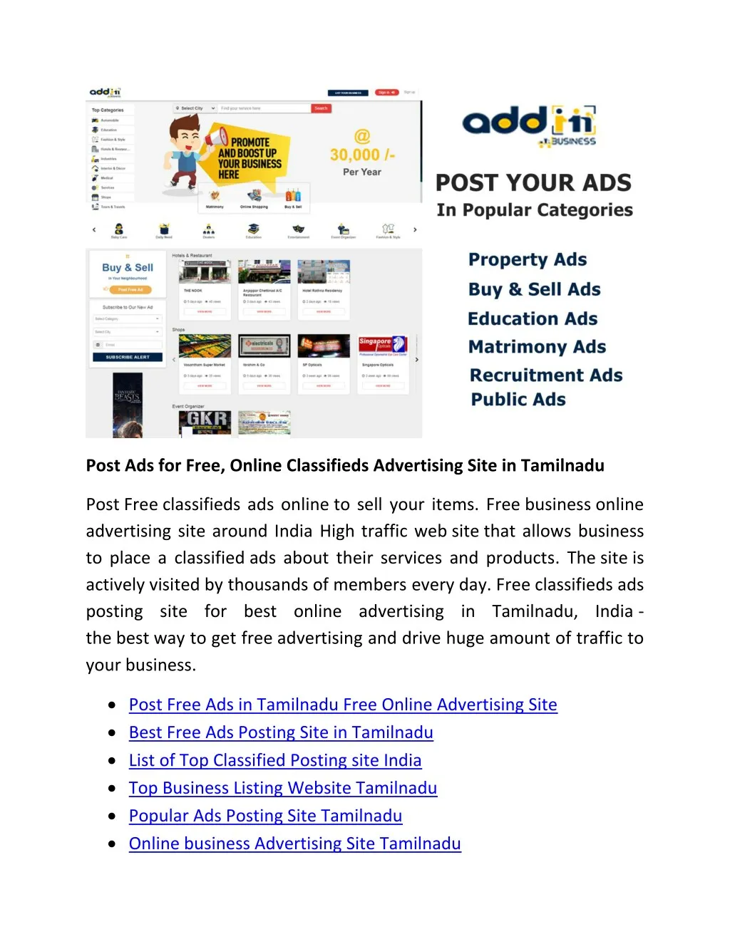 post ads for free online classifieds advertising