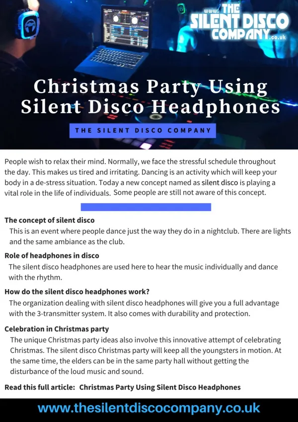 Christmas Party Using Silent Disco Headphones