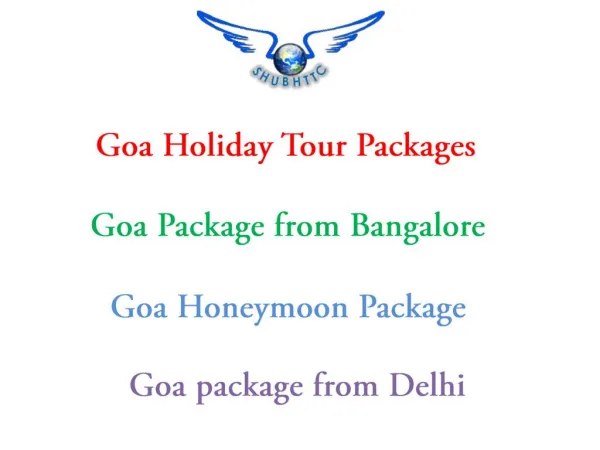 Goa Holiday Tour Packages Book Online - ShubhTTC