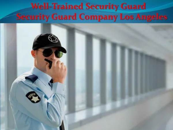 Professional Security | Security Guard Company Los Angeles