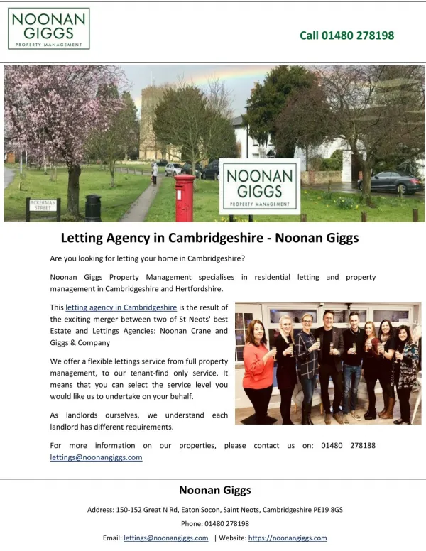 Letting Agency in Cambridgeshire - Noonan Giggs