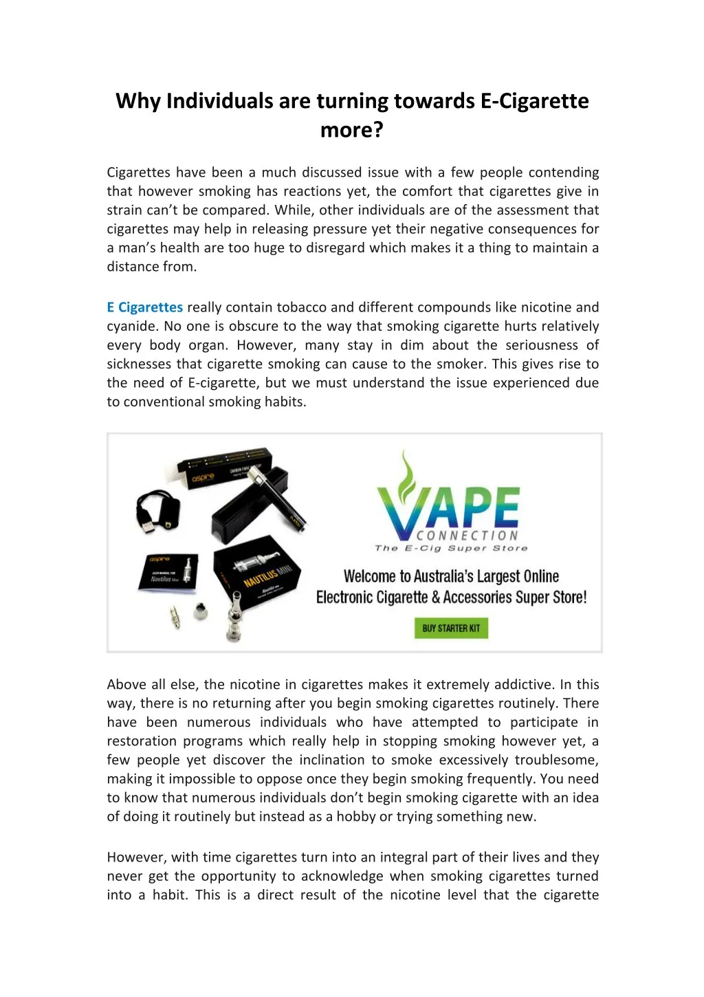why individuals are turning towards e cigarette