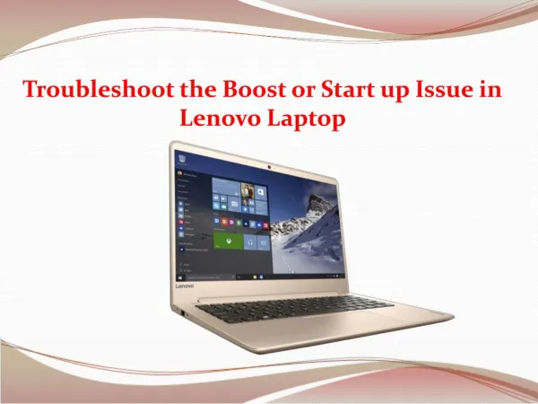 Troubleshoot the Boost or Startup Issue in Lenovo Laptop