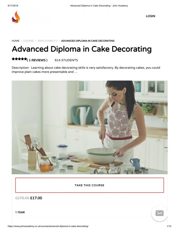 Advanced Diploma in Cake Decorating - john Academy