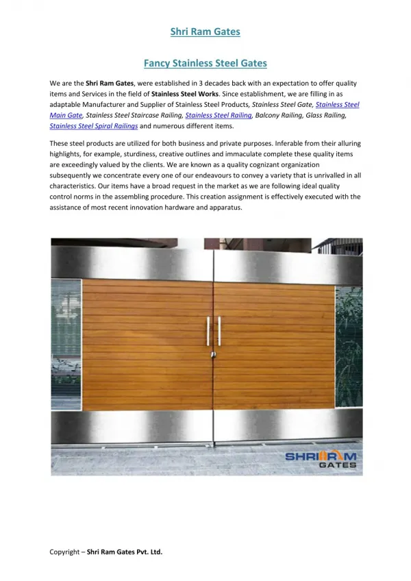 Best Quality Stainless Steel Gate and Stainless Steel Railing