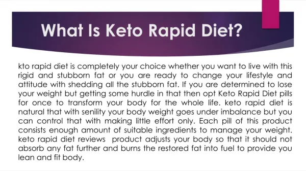 Keto Rapid Diet | Keto Rapid Diet Pills