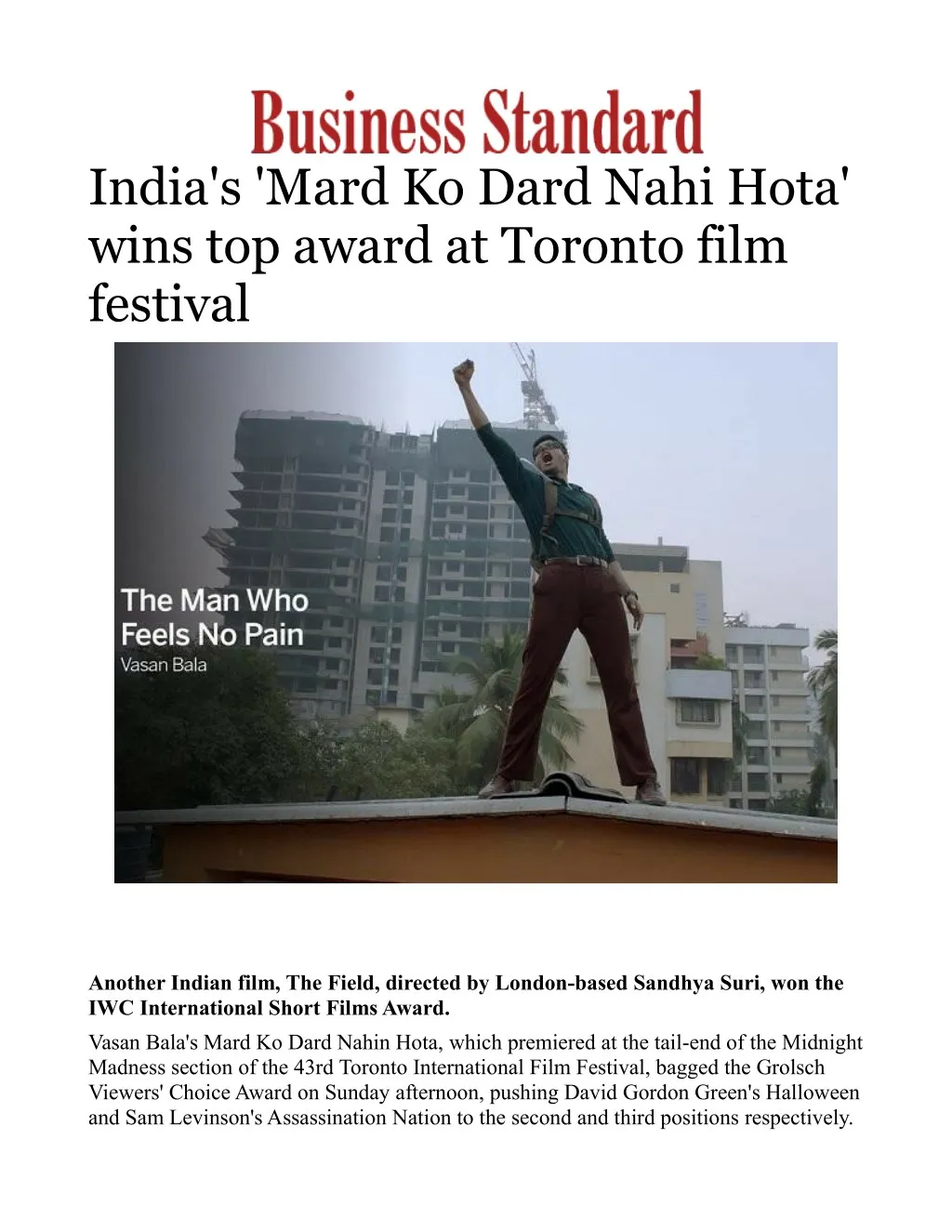 india s mard ko dard nahi hota wins top award
