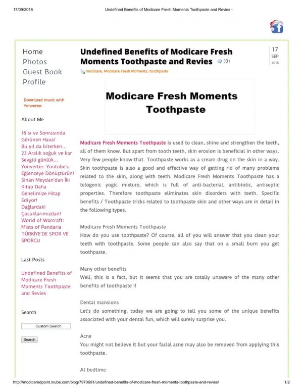 Undefined Benefits of Modicare Fresh Moments Toothpaste and Review