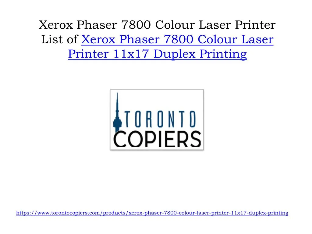 xerox phaser 7800 colour laser printer list