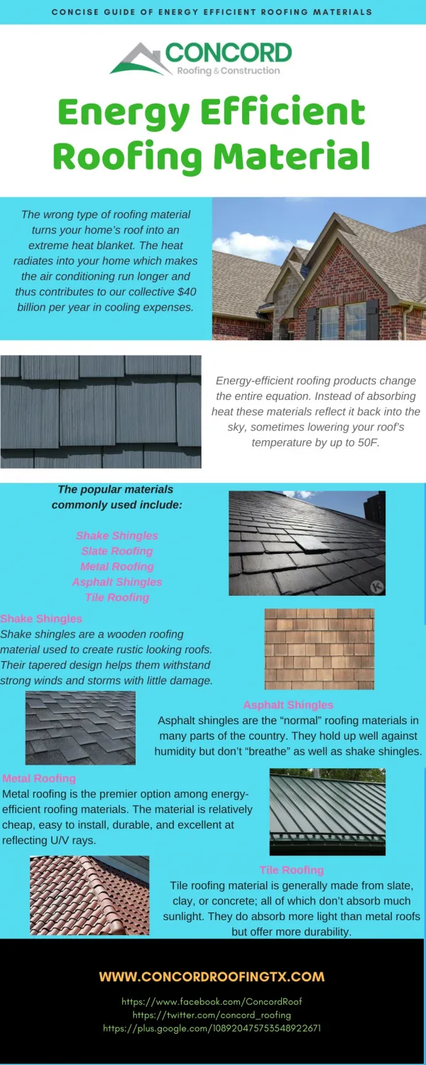 Concise Guide of Energy Efficient Roofing Material