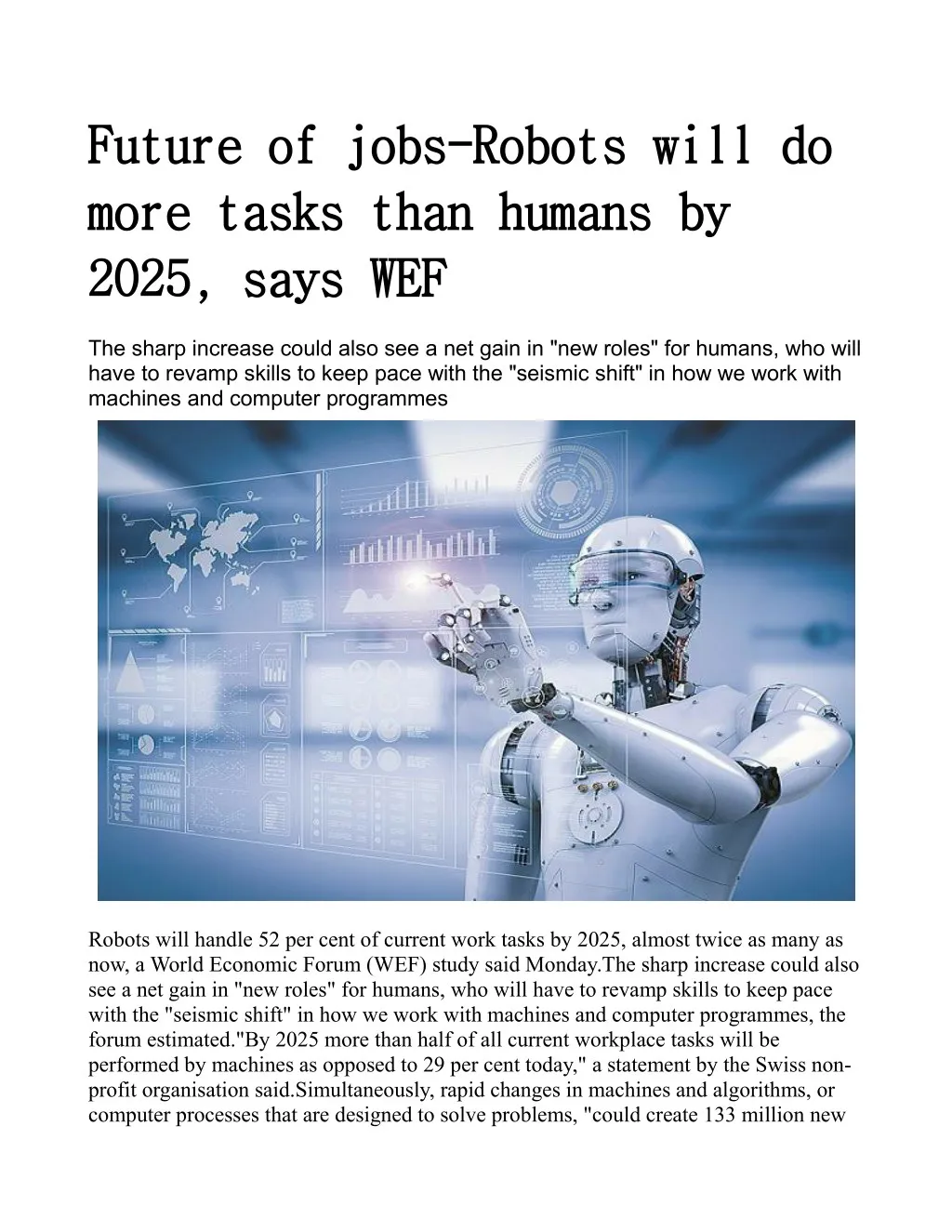 future of jobs robots will do future of jobs