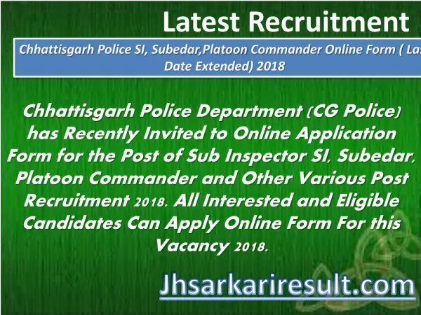 latest recruitment