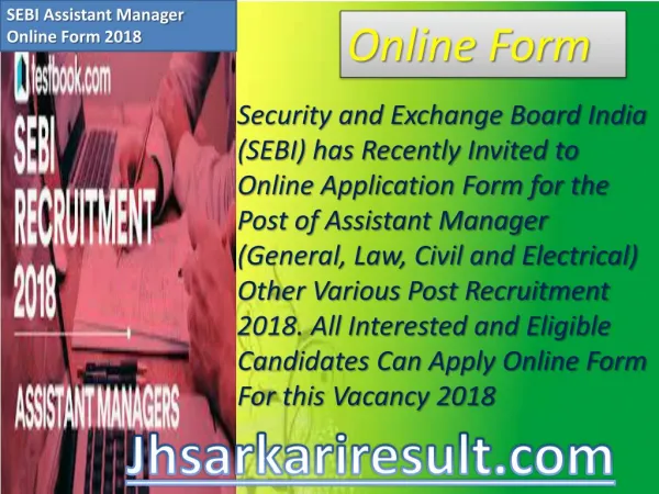 sebi assistant manager online form 2018