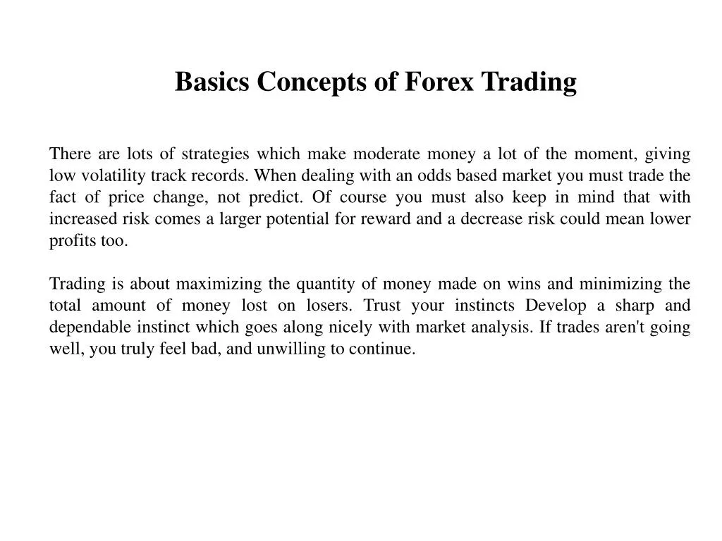 basics concepts of forex trading