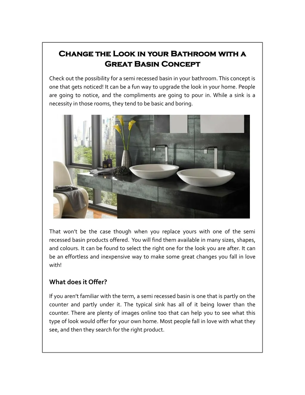 change the look in your bathroom with a change