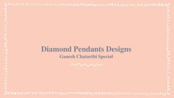 Diamond Pendants Designs