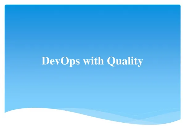DevOps with quality