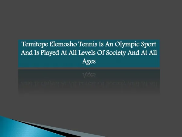 Tennis Players Changing With Time In The Usa-temitope Elemosho