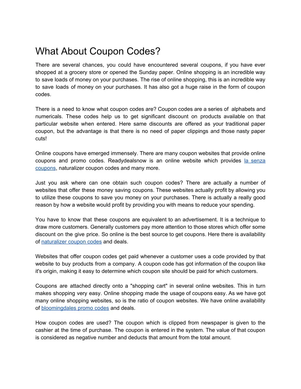 what about coupon codes