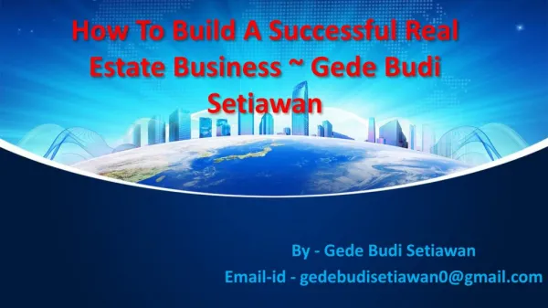 $How To Build A Successful Real Estate Business ~ gede budi setiawan