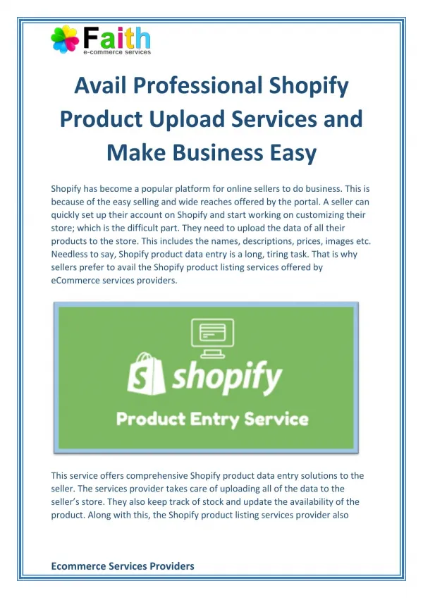 Avail Professional Shopify Product Upload Services and Make Business Easy
