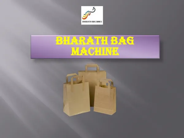 Paper Bag Making Machine - Bharath Bag Machine