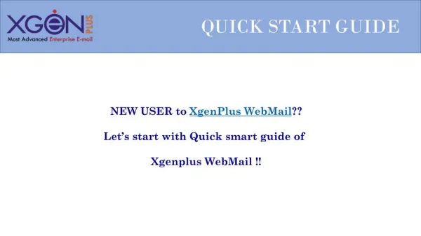 A quick beginner's guide of XgenPlus Webmail