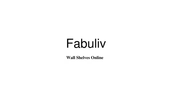 Wall Shelves Online