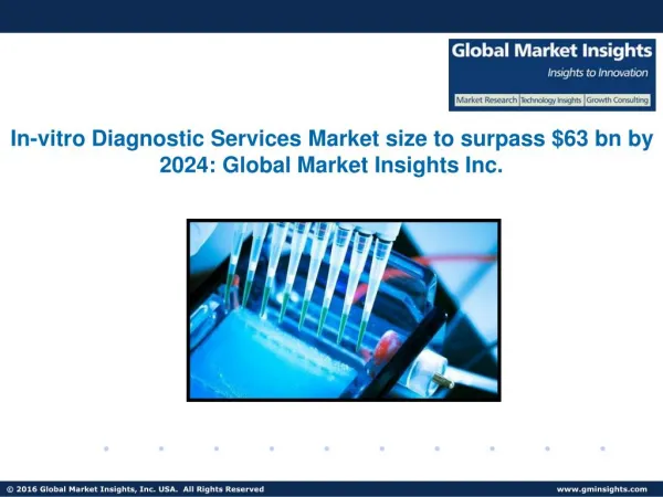 In-vitro Diagnostic Services Market Update, Analysis and Forecast Report, 2018 – 2024