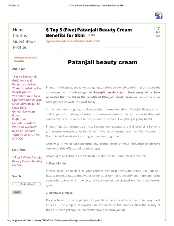 $ Top 5 (Five) Patanjali Beauty Cream Benefits for Skin