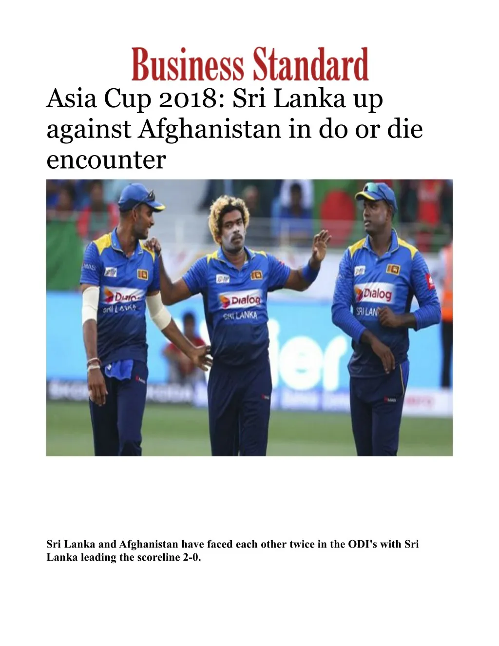 asia cup 2018 sri lanka up against afghanistan