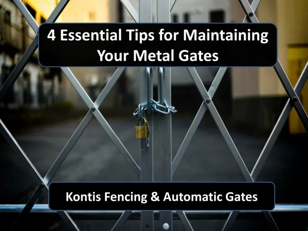 4 Essential Tips for Maintaining Your Metal Gates