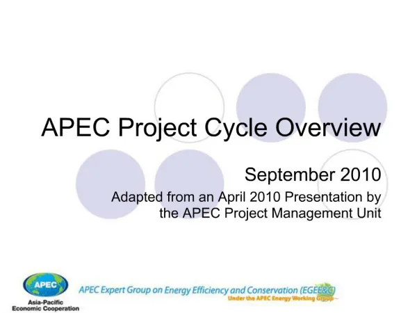 APEC Project Cycle Overview