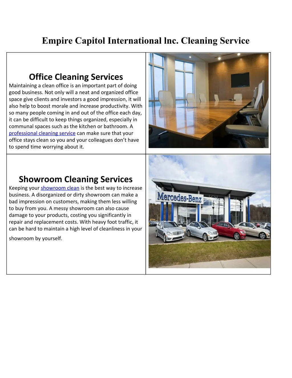 empire capitol international lnc cleaning service
