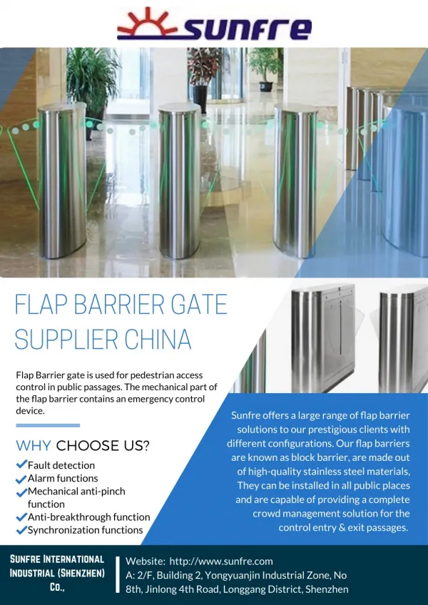 Flap Barrier Gate Supplier China - Sunfre