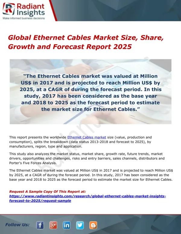 Global Ethernet Cables Market Size, Share, Growth and Forecast Report 2025