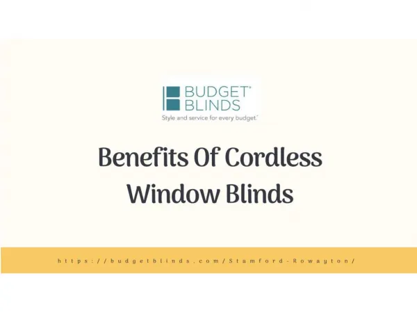 Importance of Cordless Window Blinds for your home|Budget Blinds