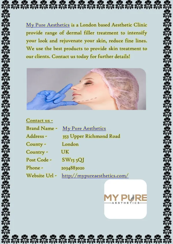 Dermal Fillers Treatments in London - My Pure Aesthetics