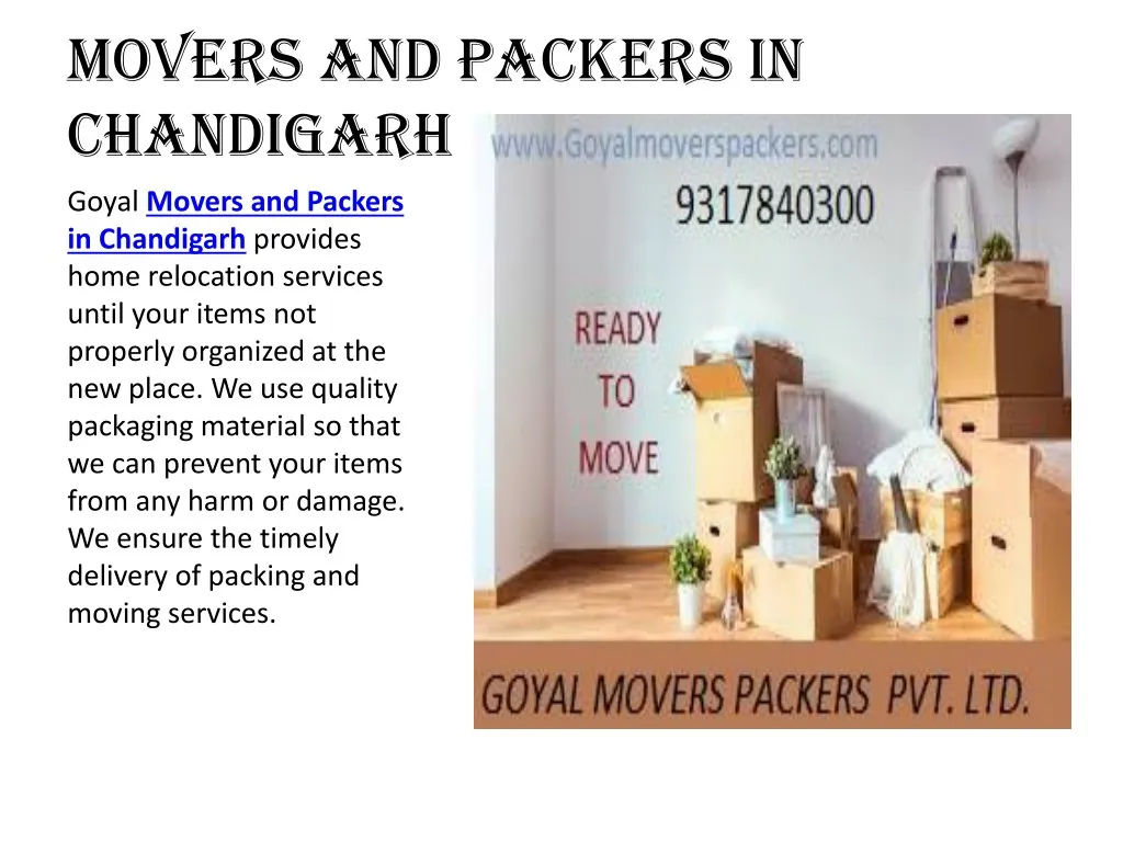 movers and packers in chandigarh