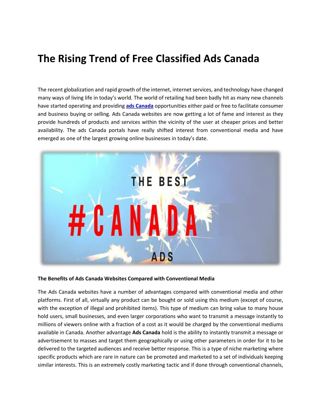 the rising trend of free classified ads canada