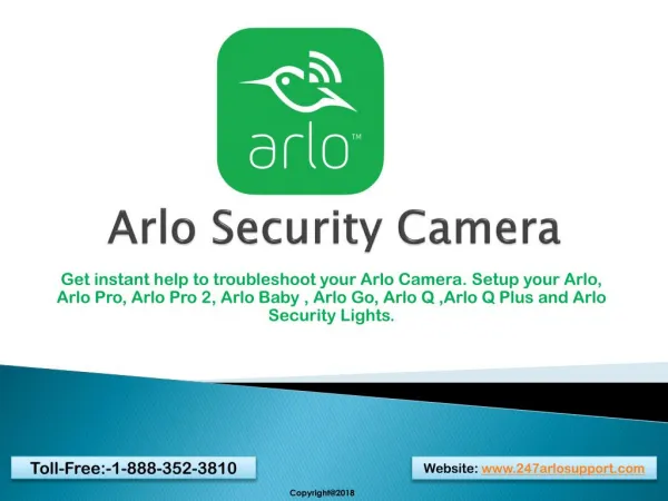 Call 1(888) 352-3810 Arlo Customer Service, Arlo Pro 2 Security Camera Support