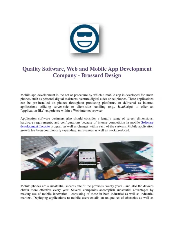 Quality Software, Web and Mobile App Development Company | Brossard Design