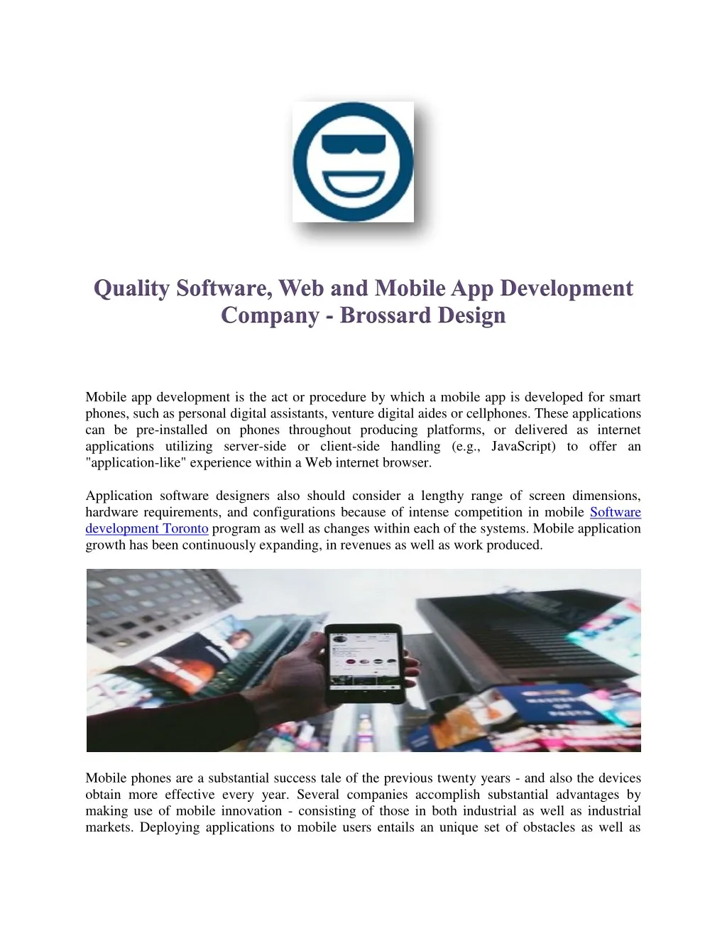 quality software web and mobile app development