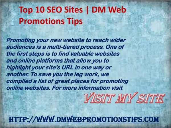 top 10 seo sites dm web promotions tips