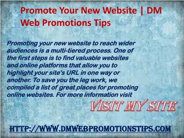 promote your new website dm web promotions tips