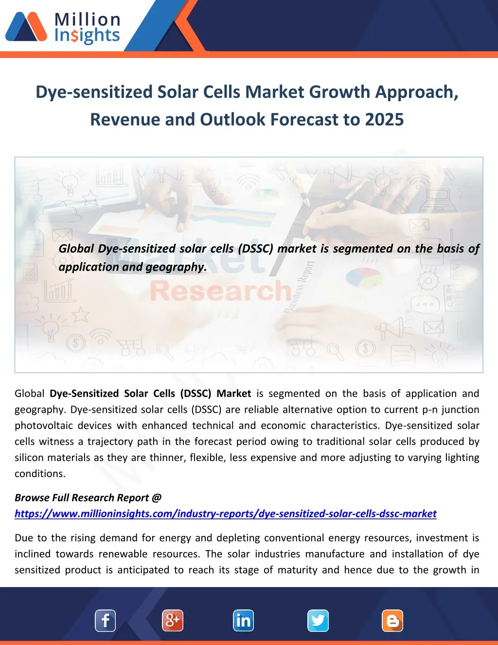 dye sensitized solar cells market growth approach