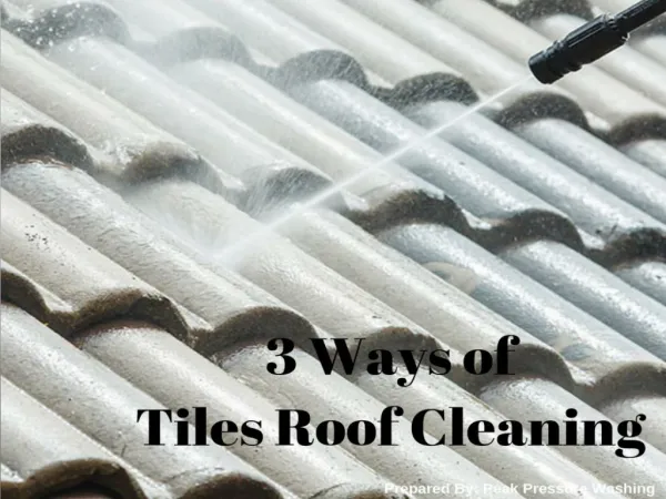 3 Ways of Tiles Roof Cleaning by Peak Pressure Washing