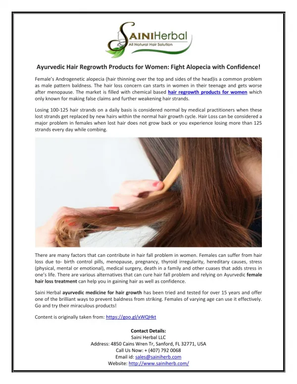 Ayurvedic Hair Regrowth Products for Women: Fight Alopecia with Confidence!