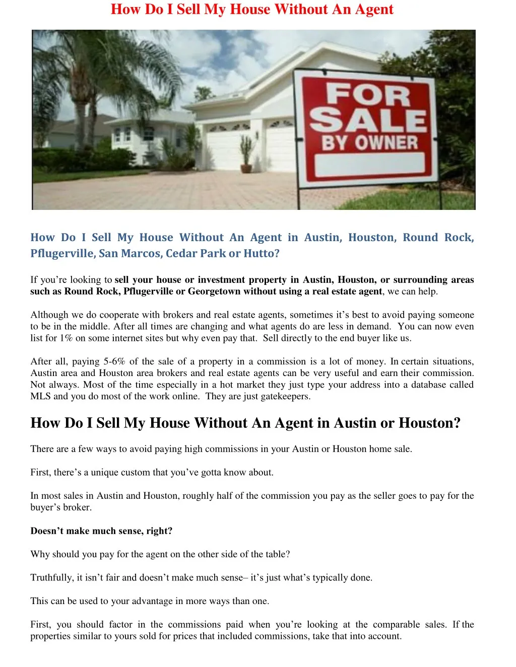 how do i sell my house without an agent