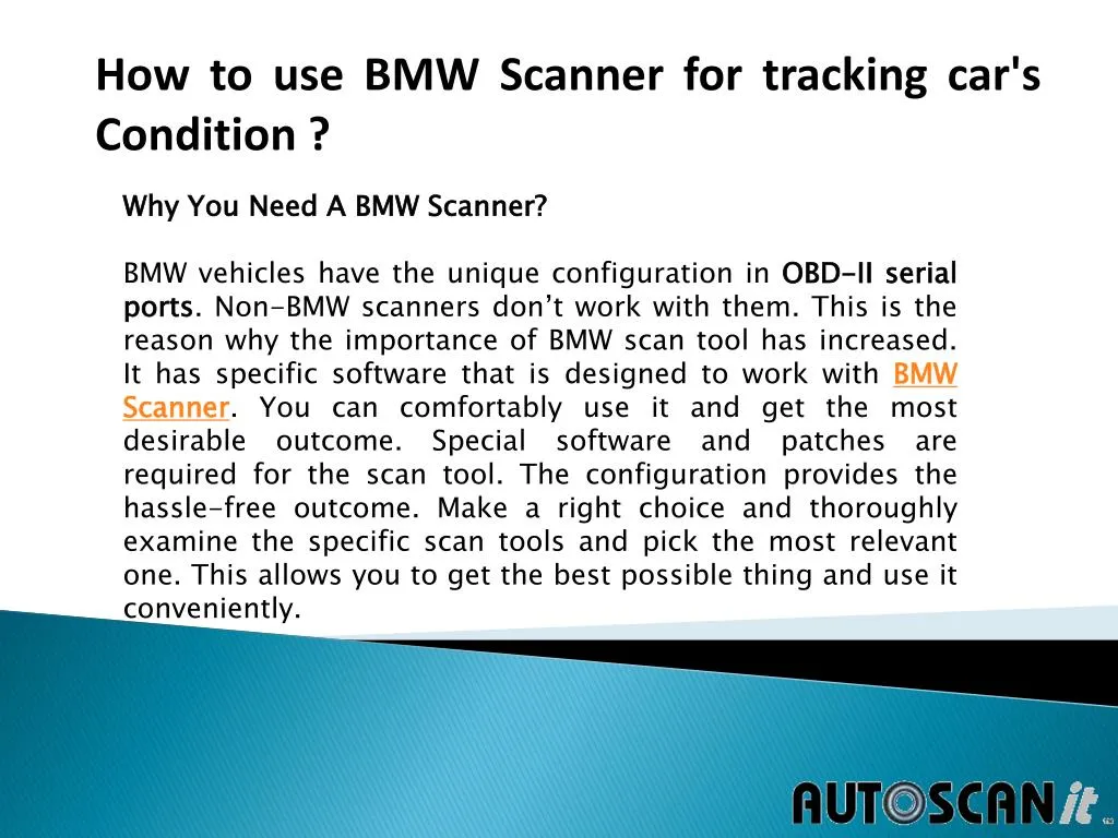 how to use bmw scanner for tracking